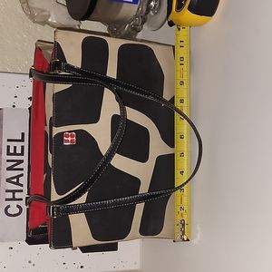 VTG Kate Spade giraffe print bag, with historical insert, red interior